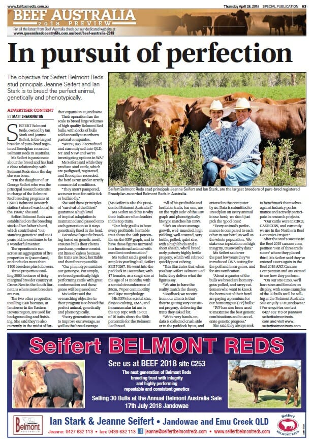In pursuit of perfection April 2018 media release